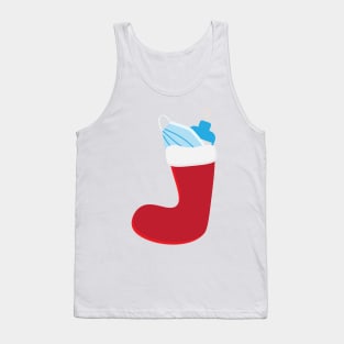 Funny Christmas 2020 Red sock with soap and face mask Tank Top